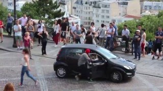 Street comedian performance outside SacreCoeur Paris [upl. by Fields]