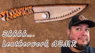 Leatherwork ASMR Making a Leather sheath protective cover [upl. by Eentihw]