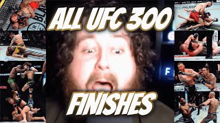 MMA GURU REACTS TO EVERY FINISH ON THE UFC 300 FIGHT CARD [upl. by Suiravaj]