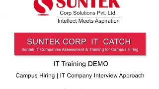 Suntek Corp Demo on Interview Questions  IT Companies Tests and Interview Questions [upl. by Lapotin65]