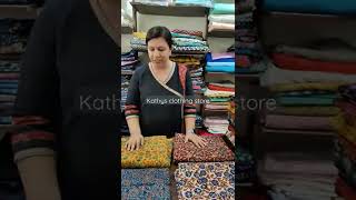 Ajrakh Fabrics from Kathys Clothing Store ajrakh fabrics kurtifabrics cottonkurtimaterial [upl. by Anirda]