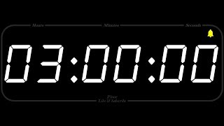 3 Hour  TIMER amp ALARM  1080p  COUNTDOWN [upl. by Eilrebma]