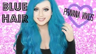 BLUE HAIR TUTORIAL  BLONDE TO BLUE  PRAVANA VIVIDS [upl. by Eimmelc137]