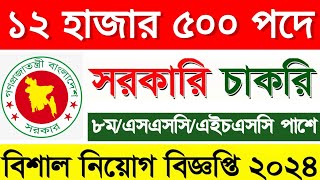 ১২৫০০ পদে নিয়োগ বিজ্ঞপ্তি ২০২৪  job circular 2024  govt job circular 2024  bd job circular [upl. by Darra]