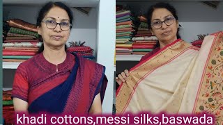 khadi cottons Baswada sareesmessi silkssuseelafashionpoint [upl. by Lashonda]