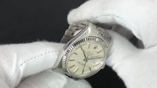 Rolex 16014 Datejust Silver Linen Dial 1979 [upl. by Ariday]