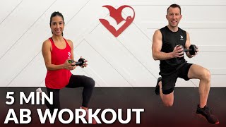 5 Minute Ab Workout at Home for Women amp Men With Dumbbells or Without Equipment Weights [upl. by Hux953]