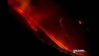 Etna erupts on Christmas Eve 2018 huge lava flow travels into Valle del Bove [upl. by Nitaj886]