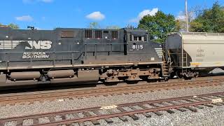 Norfolk Southern 11K Pulling Out Of Hummelstown Pa From A Dead Stop Engines Pulling Hard [upl. by Iolenta]