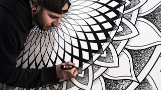 Drawing A Massive Mandala [upl. by Elorak]