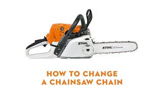 How To Replace Your STIHL Chainsaw Chain  Chainsaw Maintenance  STIHL Chainsaw  STIHL GB [upl. by Nimzaj]