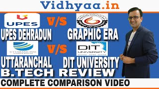 UPES VS GRAPHIC ERA VS UTTARANCHAL UNIVERSITY VS DIT  BTECH REVIEW  FEES  PLACEMENT  ROI [upl. by Rhea500]