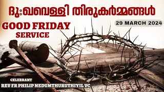 GOOD FRIDAY SERVICE 29 MAR 2024 ദുഃഖവെള്ളി തിരുകർമ്മങ്ങൾ Fr Philip Nedumthuruthiyil VC GOODNESS TV [upl. by Devondra375]