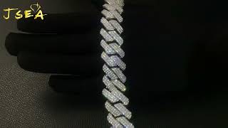 20mm 2 Row Cuban Chain Moissanite Necklace For Men Hip Hop Jewelry [upl. by Rise869]