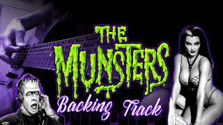 THE MUNSTERS Theme Song Guitar Backing Track  TABS [upl. by Anagrom57]