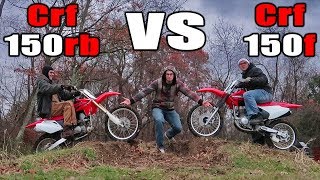 Crf150r VS Crf150f  Race Wheelies Jumps Sound Review [upl. by Lohcin608]