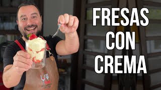 ¿Cómo hacer FRESAS CON CREMA CASERAS  Receta Fácil [upl. by Auohs126]