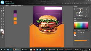 Adobe Illustrator Afiş Tasarımı Burger Afişi [upl. by Anisamoht]