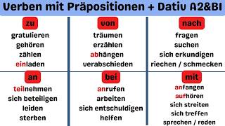 Die 30 wichtigsten DativVerben mit Präpositionen A1  B1 Most common dative verbs with examples [upl. by Shay]