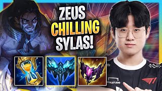 ZEUS CHILLING WITH SYLAS  T1 Zeus Plays Sylas TOP vs Maokai  Season 2023 [upl. by Mcclenaghan887]