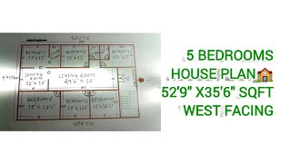 5 BEDROOMS HOUSE PLAN🏫 529quot X356quot SQFT WEST FACING [upl. by Golub532]