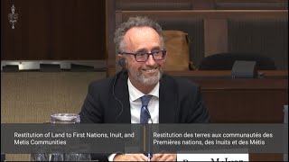 Dr Bruce McIvor  Opening Statement  House of Commons INAN Committee  Land Restitution Study [upl. by Barth]