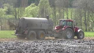 Gülle Fahren mit IHC Case Puma CVX 230 und diverse Gülle Fässer mit 18000 bis 20000 Liter Inhalt von [upl. by Ennairek]