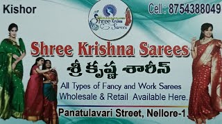 Satin sarees with stone design  Shree krishna sarees collections in nellore sareevlog [upl. by Brookner]