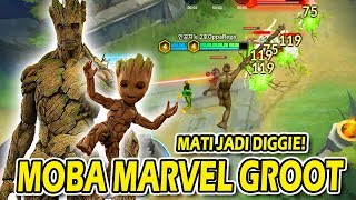 MOBA MARVEL GROOT RASA DIGGIE SUARANYA KOREA KOCAK ASLI [upl. by Nolyarb]