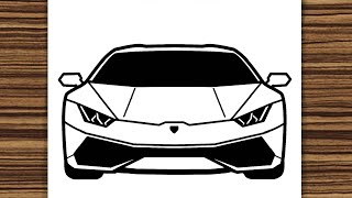 How to draw a LAMBORGHINI HURACAN PERFORMANTE  Step by Step [upl. by Neerol]