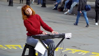 Rihanna Stay by Serena Kaos in Trafalgar Square London April 2024 [upl. by Enillebyam566]