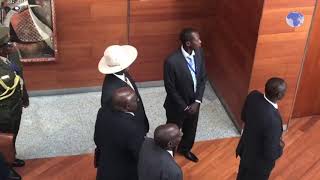 President Kenyattas aide de camp and personal assistant caught up in a push and pull at AU summit [upl. by Berneta]