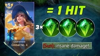 FINALLY TRY THIS NEW GUINEVERE 1 HIT BUILD 2024 insane damage  MLBB [upl. by Nhepets]