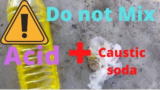 Do Not Mix I AcidCaustic Soda This Is Very Hot And dangerous acidcausticSoda CForScience [upl. by Glassman]