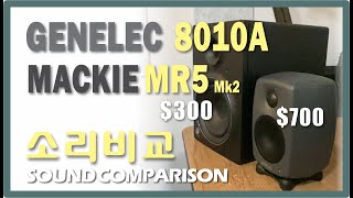 GENELEC 8010A  MACKIE MR5 MK2  음질비교 제넬릭 모니터링 스피커 소리비교 [upl. by Perice436]