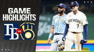 Rays vs Brewers Game Highlights 43024  MLB Highlights [upl. by Ettesel457]