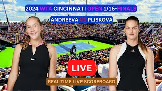 Mirra Andreeva Vs Karolina Pliskova LIVE Score UPDATE 2024 WTA Cincinnati Open Tennis 116Finals [upl. by Ario98]