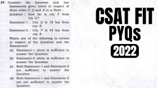 CSAT PYQ2022 Question How far is city P from city Q [upl. by Yevrah]