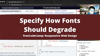 Specify How Fonts Should Degrade Basic CSS freeCodeCamp tutorial [upl. by Apthorp390]