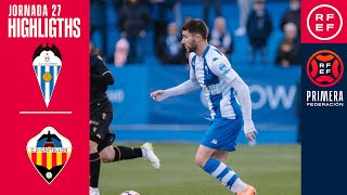 Resumen PrimeraFederación  CD Alcoyano 20 CD Castellón  Jornada 27 Grupo 2 [upl. by Ronyam]