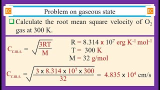 SEV NO – 87 Determination of the root mean square velocityCrms of the oxygenO2 gas at 300 K [upl. by Yekim]