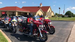 Patriot Guard Riders procession at funeral of duck boat victim Bill Asher [upl. by Eener]