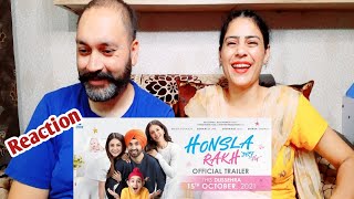 Reaction on Honsla Rakh  Punjabi movie  Trailer [upl. by Yklam]