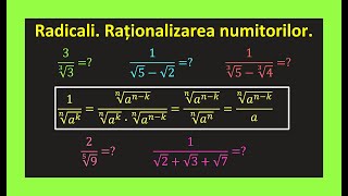 Rationalizare numitorilor de ordin 3 ordin n radicali clasa a 10 a ExercitiiInvata Matematica Usor [upl. by Airamak]