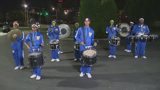 Warrensville Heights High School marching band drum line on WKYC [upl. by Nnaillek]