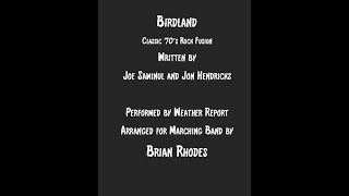 Birdland  Weather Report arr Brian Rhodes [upl. by Ehcadroj]