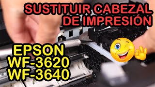 Cambiar cabezal de impresión🖨️Impresoras Epson WF3620 WF3640  Proceso correcto fácil y seguro [upl. by Lein]