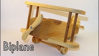 How To Make a Wooden Toy Biplane  Airplane  Wooden Creations [upl. by Aiclid545]