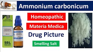 Ammonium Carbonicum Homeopathic Medicine  Drug Picture  Materia Medica bhms materiamedica [upl. by Giulia]