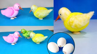 Chicken chick out of egg shell craft  Egg shell craft ideas Birds with egg shell  egg shell craft [upl. by Isayg565]